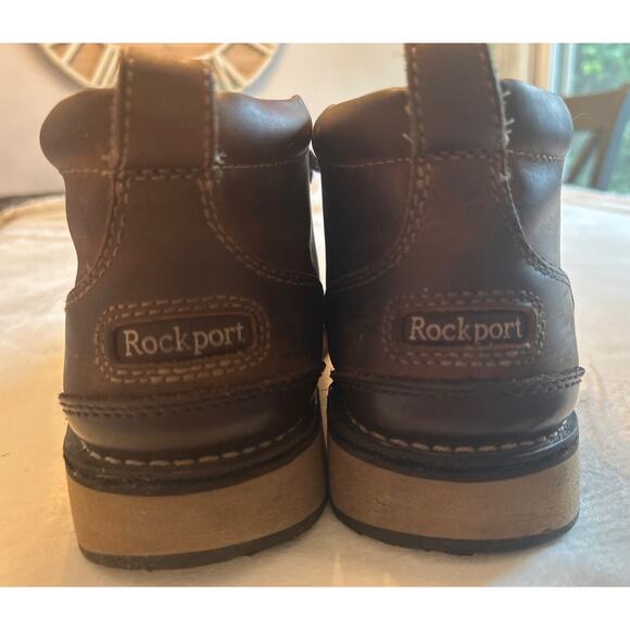 Men's Rockport Works Prestige Point Chukka Steel Toe Boots Beeswax Brown 11M - Picture 6 of 16